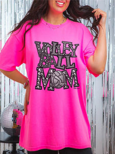 Volleyball Mom Rhinestone Comfort Color Tee