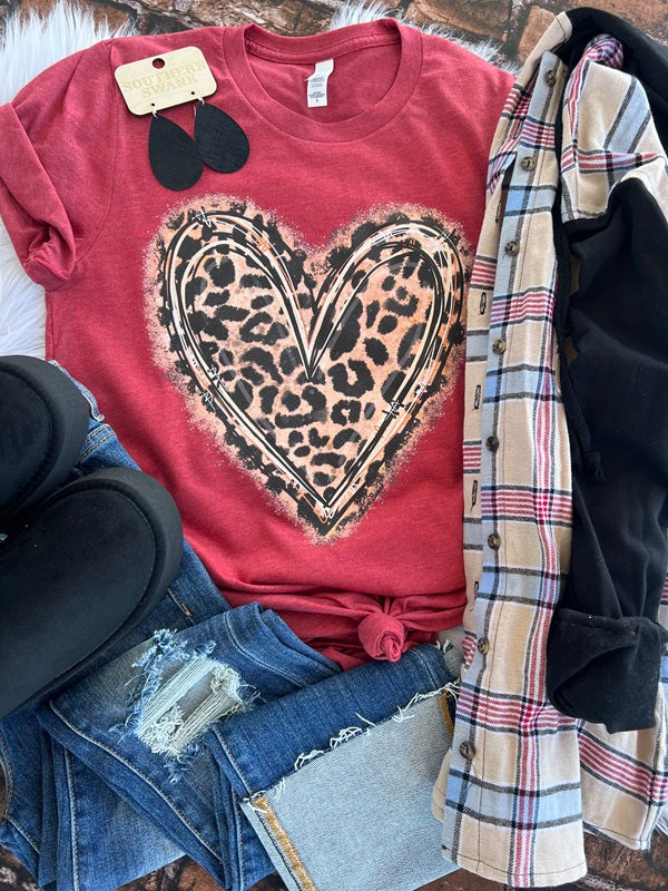 Leopard Heart Tee