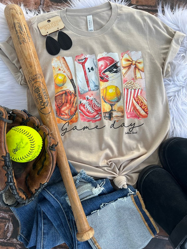 Softball Vintage Game Day Tee