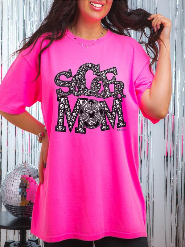 Soccer Mom Rhinestone Comfort Color Tee