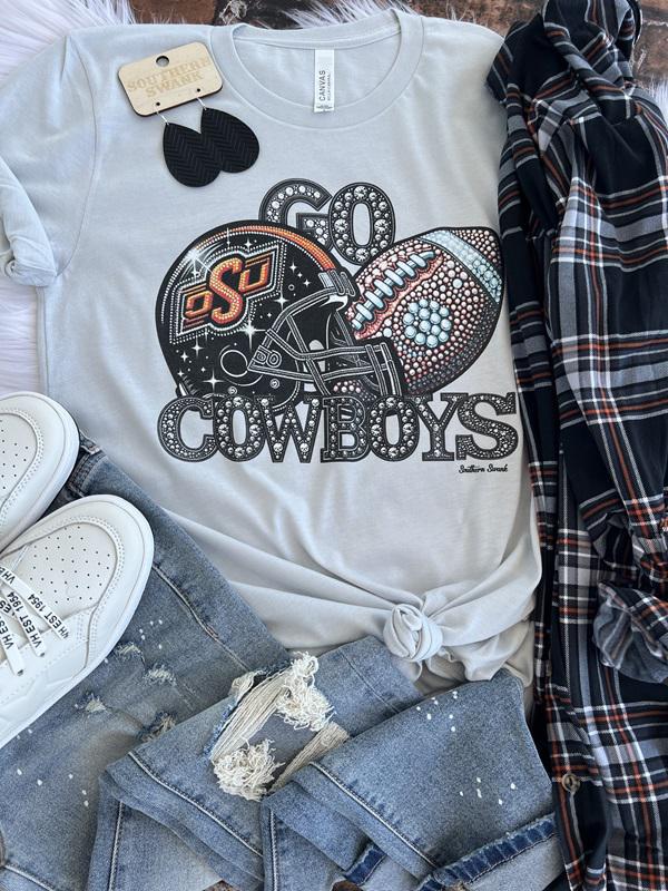 Go Cowboys Faux Rhinestone Tee